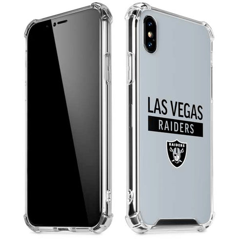 NFL Las Vegas Raiders Silver Performance Series iPhone XS Max Clear Case
